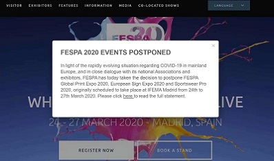 FESPA 2020 EVENTS POSTPONED